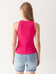 Ribana Geniş Biyeli Crop - Pembe