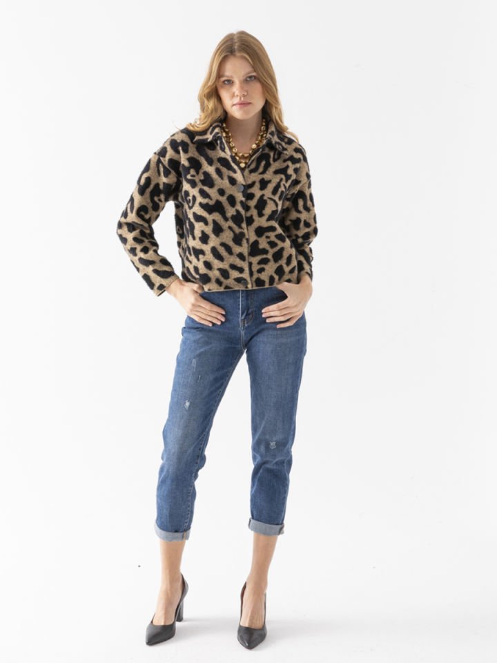 Leopar Desenli Ceket