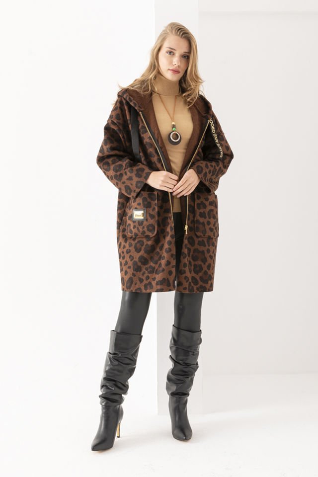 Leopar Desen Buklet Kaban