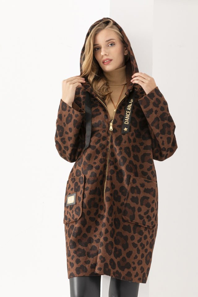 Leopar Desen Buklet Kaban