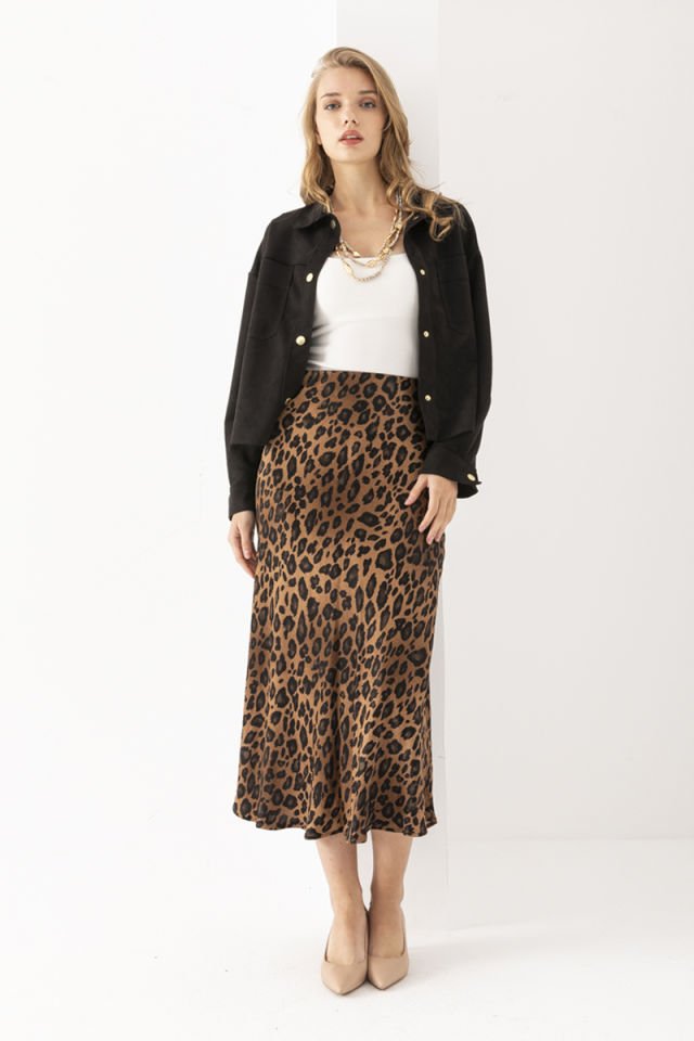 Leopar Desenli Etek