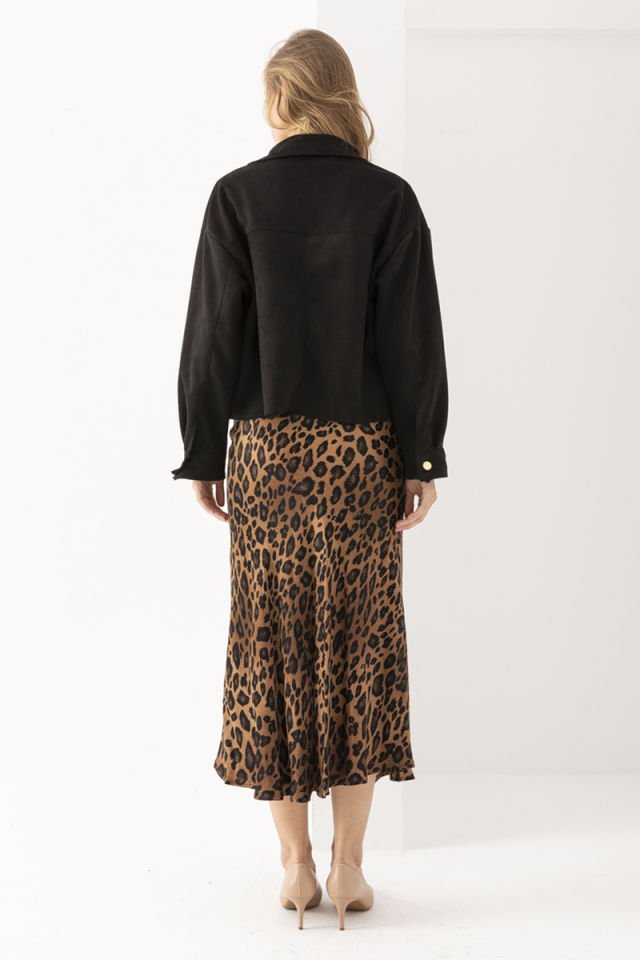 Leopar Desenli Etek