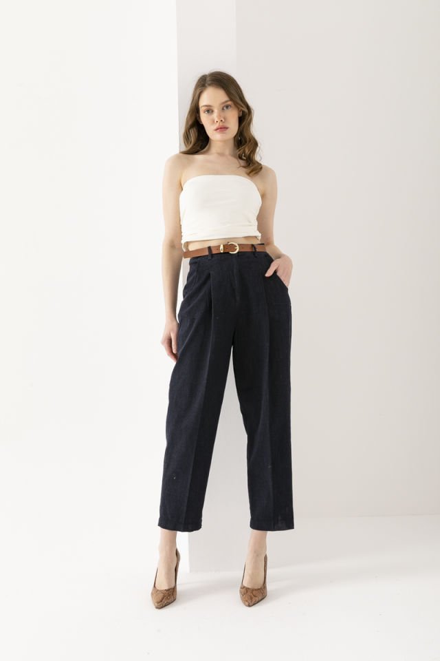 Kemerli Denim Pantolon