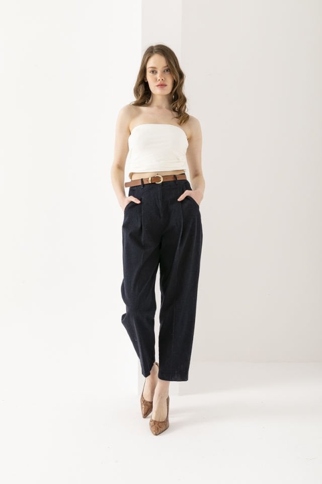Kemerli Denim Pantolon