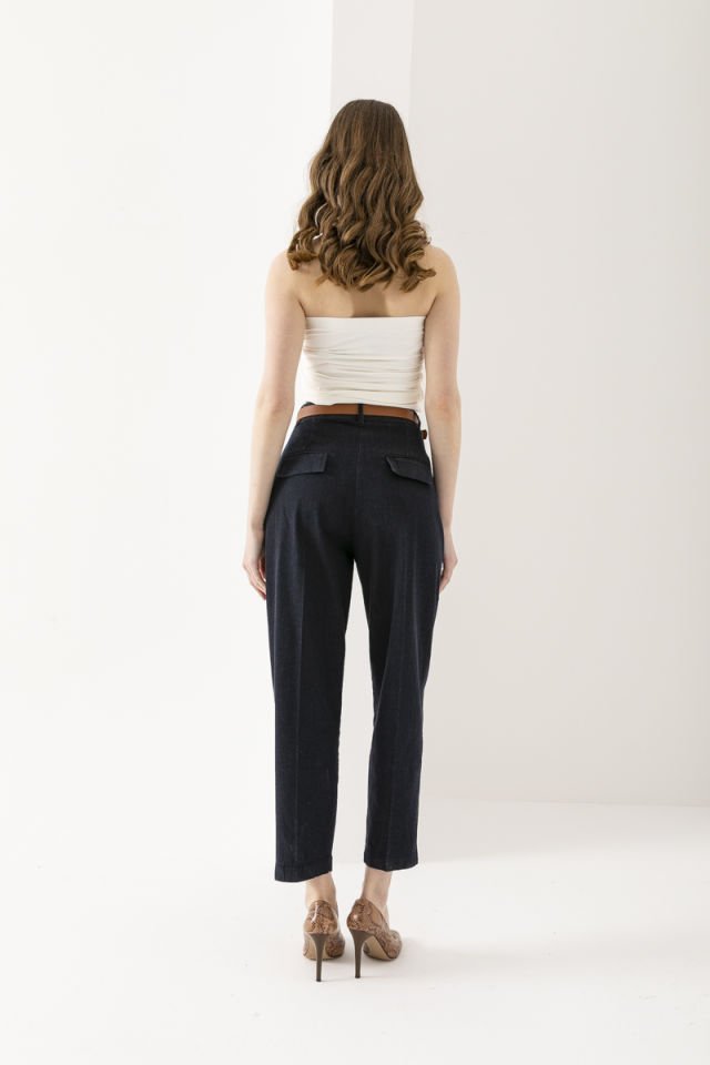 Kemerli Denim Pantolon